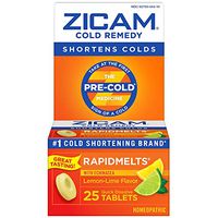 Zicam Cold Remedy RapidMelts Lemon-Lime Flavor - 25 Ct, Pack of 6