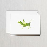 Crane & Co. Brushstroke Grasshopper Note- Pack of 20 Cards