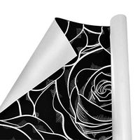 Gift Wrapping Paper Roll Black&White Rosefor Birthday,Holiday,Wedding,Baby Shower Gift Wrap - 3Rolls - 58inch x 23inch Per Roll
