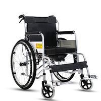 Transport Wheel Chair,Lightweight Wheelchair, Folding Transport Wheelchair - Thick Steel Pipe, Elderly Disabled Scooter, Foldable, Toilet Function - Lightweight Manual Wheelchair for Adult