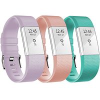 QGHXO Band for Fitbit Charge 2, Soft Silicone Adjustable Replacement Sport Strap Band for Fitbit Charge 2 Heart Rate + Fitness Wristband (No Tracker)