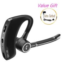 Bluetooth Headset, HD Stereo Bluetooth Earpiece with Dual Noise Cancellation Mic for Cell Phones, Ultralight Bluetooth Earbuds