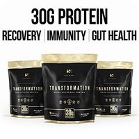 Transformation Protein | Premium 30g All Natural Egg White, Collagen, Pea & Rice Protein Powder Shake | 9 Essential BCAA Amino Acids | Probiotics, Enzymes, MCT Oil, for Maximum Absorption - (3 Pack)
