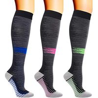 3 Pairs Compression Socks for Women Men 20-30mmhg Knee High Stocking for Running