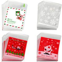 400 Pieces Halloween Candy Bags Christmas Cellophane Treat Bags Self Adhesive Bags Cookie Bags for Halloween Christmas Themed Party Supplies (Style Set 1)