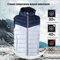 Pangding Men's Heated Vest USB Electric Heating Hooded Sleeveless Jacket Winter Coat Outdoor Warm Keeping Thermal Coat Winter Clothes Outfit (2XL)