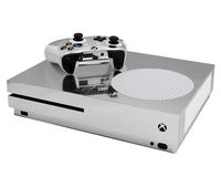 Silver Chrome Mirror Vinyl Decal Mod Kit for MicroSoft Xbox One Slim (XB1S) Console by System Skins