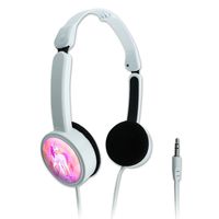 Novelty Travel Portable On-Ear Foldable Headphones Geometric Animals - Unicorn Pink Fantasy
