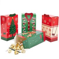 Blue Panda Christmas Party Favor Boxes, Ugly Sweater (36 Count) 4 Designs