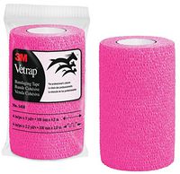 3M Vetrap 4" Bandaging Tape, 4"x 5 Yards (Hot Pink, 18 Rolls)
