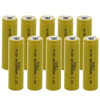 10x Exell AA 1.2V 1000mAh NiCD Button Top Rechargeable Batteries For Intermatic Solar Garden Lights Path Lights Motion Sensor Lawn Lighting