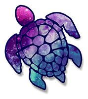 Vinyl Junkie Graphics 3 inch Sea Turtle Sticker for Laptops CupsTumblers Cars and Trucks Any Smooth Surface (Starry Sky)