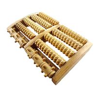 BIAL EX Foot Massager 5 Wooden Rollers Acupressure Roller Wood Foot Massage Stress Relief - Gifts to Share
