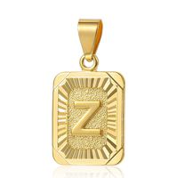 Trendsmax Mens Womens Yellow Gold Plated Square Capital Letter Z Pendant Only No Chain