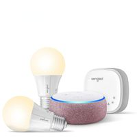 Echo Dot (3rd Gen) Plum Bundle with Senged 2-pack smart bulb starter kit