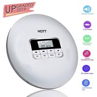 Portable CD Player, Personal CD Player with Stereo Earbuds/LCD Display/USB Power Cable, Compact Disc CD Player with Electronic Skip Protection and Anti-Shock Function, Silver