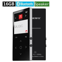 DeeFec MP3 Player with Bluetooth 16GB Built-in Speaker Music Player Touch keys 1.8 Inch TFT Screen FM Radio, Voice Recorder Functions Metal Body Supports up to 64GB SD Card Silver