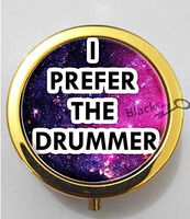 BlackKey I Prefer the Drummer 3-Compartment Decorative Pocket Gift Box Case Organizer for Pill, Color 2 -630