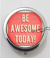 BlackKey Be Awesome Today Words 3-Compartment Decorative Pocket Gift Box Case Organizer for Pill, Color 1 -476