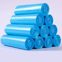 100Pcs/5 Roll Disposable Thick Trash Holder Rubbish Pouch Garbage Bag Home Hotel Kitchen Waste Bin Liners Blue 100pcs