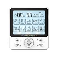 10 Modes Best Muscle Stimulator tens EMS nmes Unit Machines Electric Electronic Pulse Massagers for Back Neck Shoulder Knee Legs Body Pain tmj Replacement Pads HealthmateForever PRO10AB2C (White)