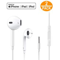 (2Pack) Headphones/Earbuds/Earphones, Premium in-Ear Wired Earphones with Remote & Mic Compatible with Apple iPhone 6s/plus/6/5s/se/5c/iPad/MP3/Android Model