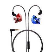 BASN in Ear Monitor Headphones Singer Earphones Noise-Isolating Comfort Earbud for Musicians (MC100 ClearRedBlue)
