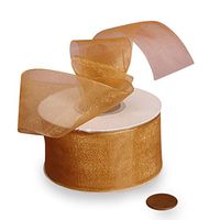 Old Gold Shimmer Sheer Organza Ribbon 1 1/2" X 25 Yards
