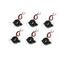 QMseller 6 Pcs DC 3-24V 85dB Sound Electronic Buzzer Alarm Black 23 x 12mm