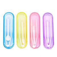 Pomeat 4 Pcs Portable Travel Contact Lens Box Holder Case Contact Lens Tweezer Set  