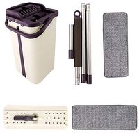Self Cleaning Flat Mop Bucket Sets Hand-Free Squeegee Mop and Bucket Mop Pads Dust Wizard Mop, Mops and Bucket Sets Home Household 360° Rotatable Floor Cleaning Tools Removable Wet and Dry Mop