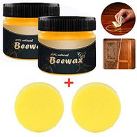 Wood Seasoning Beeswax - Traditional Beeswax Polish for Wood & Furniture Natural Unscented Beeswax Furniture Wood Polish and Conditioner (2PCS)