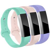 OenFoto Bands Compatible Fitbit Alta/Alta HR/Ace, Adjustable Soft Silicone Bracelet Replacement Accessory Wristband for Fitbit Alta/Alta HR/Ace,Women Men, Sand Pink, Teal, Pastel Violet Small