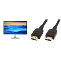 HP 27er 27-in IPS LED Backlit Monitor (T3M88AA#ABA) & AmazonBasics High-Speed 4K HDMI Cable, 6 Feet, 1-Pack