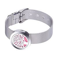 VALYRIA Tree of Life Aromatherapy Essential Oil Diffuser Adjustable Bracelet Locket Band With 12 Color Pads