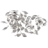 50pcs Tree Leaf Theme Charms Finding DIY Jewelry Making Pendant Bulk Beads
