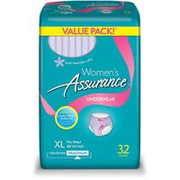 Womens Assurance Underwear (Fresh Lavender Color), XL, 32 ct (XL, 1 PACK)