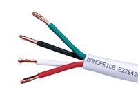 Monoprice Access Series 16 Gauge AWG CL2 Rated 4 Conductor Speaker Wire/Cable - 100ft Fire Safety in Wall Rated, Jacketed in White PVC Material 99.9% Oxygen-Free Pure Bare Copper