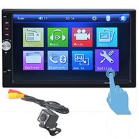 Ruhiku GW Car Radio Stereo, 7" In Dash 1080P Touchscreen USB/SD/MP3/MP5 Player AUX FM Radio Stereo Bluetooth Double DIN+Camera