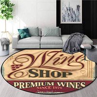 RUGSMAT Vintage Modern Simple Round Rug,Old Wine Shop Sign Study Computer Chair Cushion Base Mat Round Carpet Diameter-24