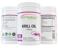NutraBulk Krill Oil - Supports Heart + Brain + Joint Health - 500 mg Soft Gels - 500 Count