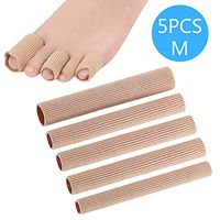 ZTL 5PCS Toe Cushion Tube 5.9" Toe Tubes Sleeves Protectors with Gel Lining for Cushions Corns, Blisters, Calluses, Toes and Fingers (Medium, 0.59" Diameter)