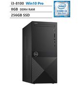 Dell Vostro Business Desktop, Intel Core i3-8100 3.60GHz (Quad-Core, 6M Cache, 65W), 8GB Memory, 256GB Solid State Drive, 802.11 WiFi, Bluetooth, HDMI, VGA, Windows 10 Pro, Black