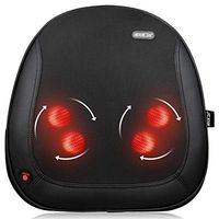 CINCOM Shiatsu Back Massager with Heat for Car and Office Lower Back Waist Massage and Pain Relief Portable and Ultra Thin Design