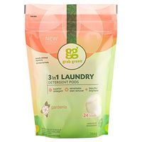 Grab Green Natural 3 in 1 Laundry Detergent Pods, Gardenia—With Essential Oils, 24 Loads, Organic Enzyme-Powered, Plant & Mineral-Based