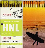 Decorative Matches Hawaii and Surfing Match Boxes with Long Kitchen Matches Great for Lighting Candles, Grills, Fireplaces and More | Set of 2 Large Match Boxes