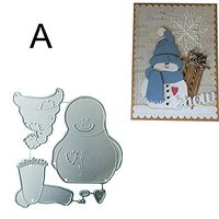 Qjoy Christmas Cutting Dies Santa Snowman Metal Cutting Dies Scrapbook Paper Craft Christmas Emboss Punch Stencil Mold 3D Card Metal DIY Scrapbook Album Paper Card