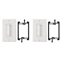 Buyer's Point Brush Wall Plate [UL Listed], with Single Gang Low Voltage Mounting Bracket Device (White Kit) (2, White Kit)