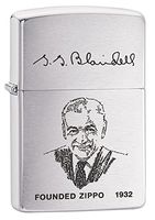 Zippo Founder's Lighter Pocket Lighter, Brushed Chrome