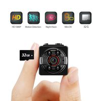 Mini Spy Camera HD 1080P Portable Hidden Nanny Cam Motion Detection for Home Office Car Security, 32G SD Card Included, IR LED Night Vision Video Recorder for Indoor Outdoor Use